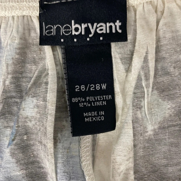 Lane Bryant Factory Boho Linen Top Popover Size 26/28W Aztec Belt Cold Shoulder - Picture 6 of 11